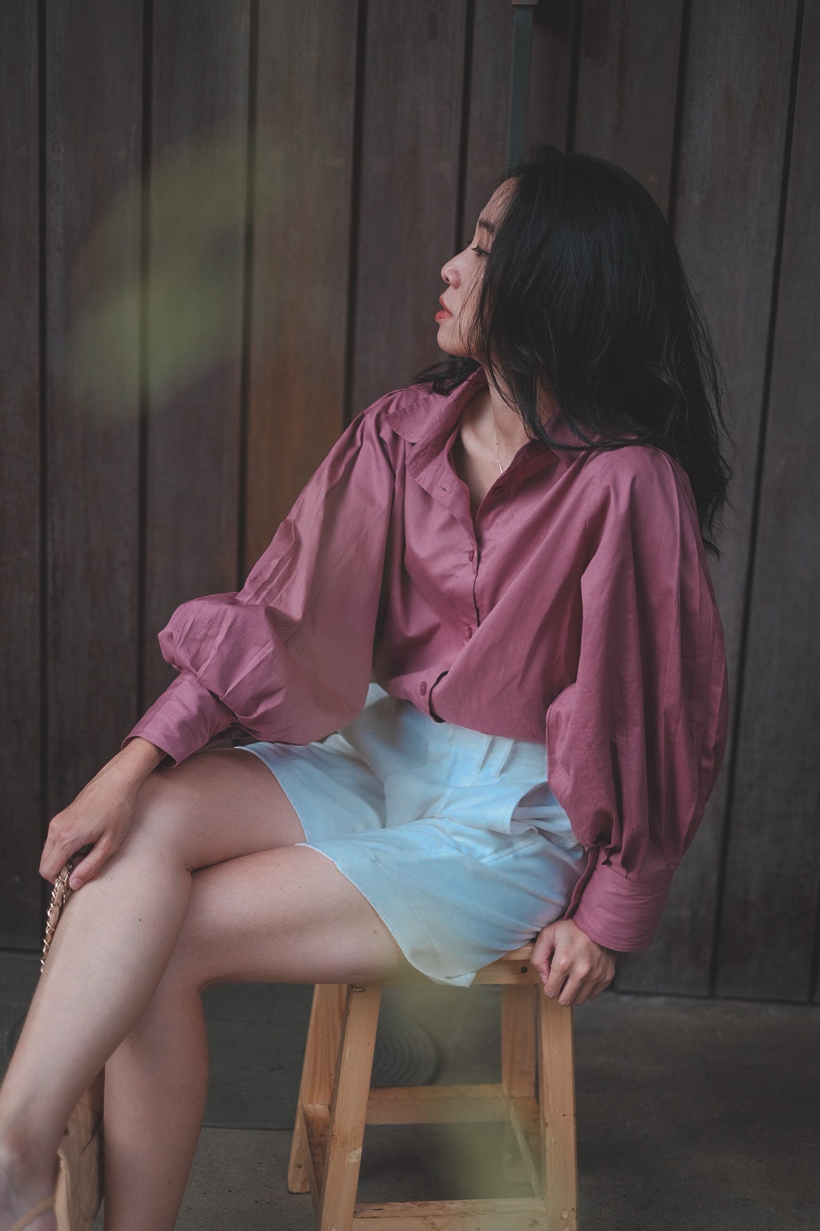 DEFECT 30% - STELLAR PUFF SHIRT IN LAVENDER PLUM