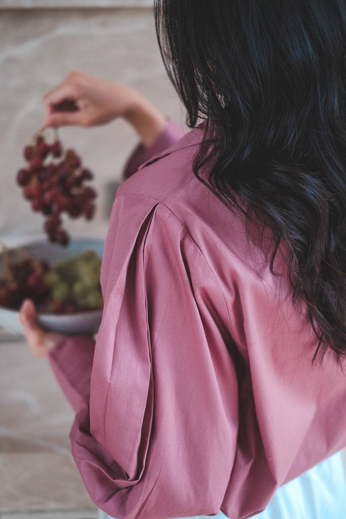 DEFECT 30% - STELLAR PUFF SHIRT IN LAVENDER PLUM