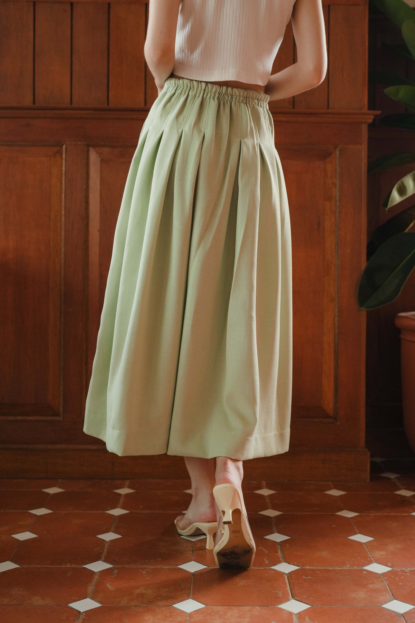 DEFECT 15% - NEW AGATHA SKIRT IN GREEN SPROUT