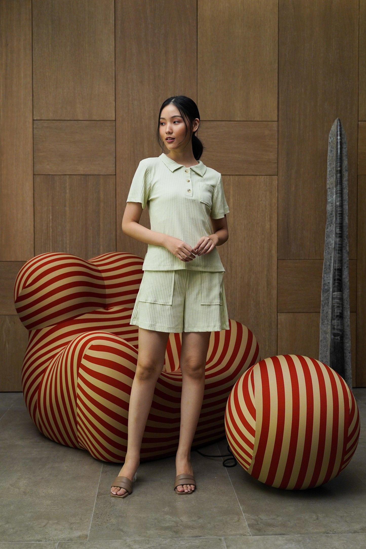 DEFECT 10% - HAMLET PANTS IN WARM PISTACHIO