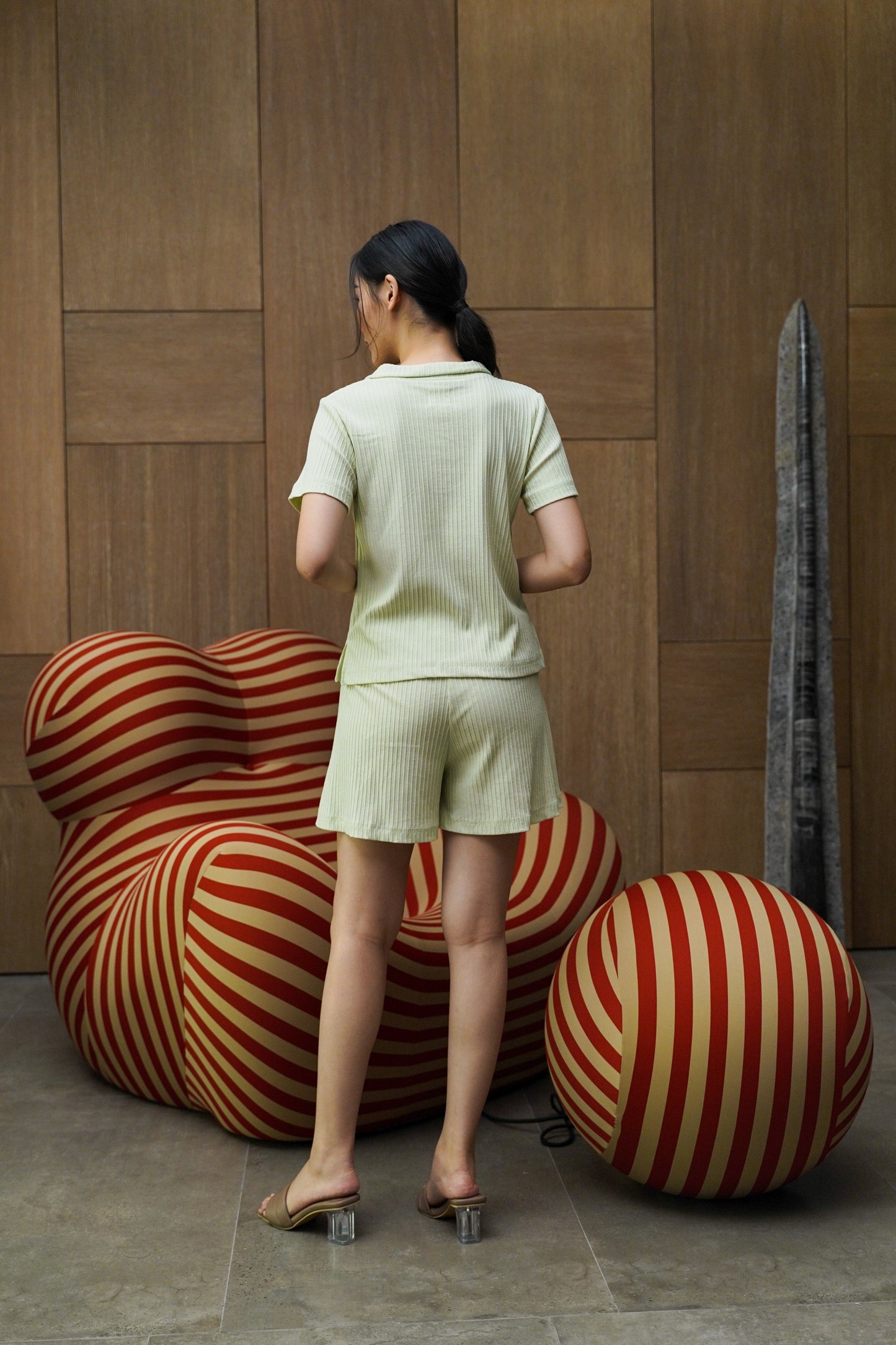 DEFECT 10% - HAMLET PANTS IN WARM PISTACHIO