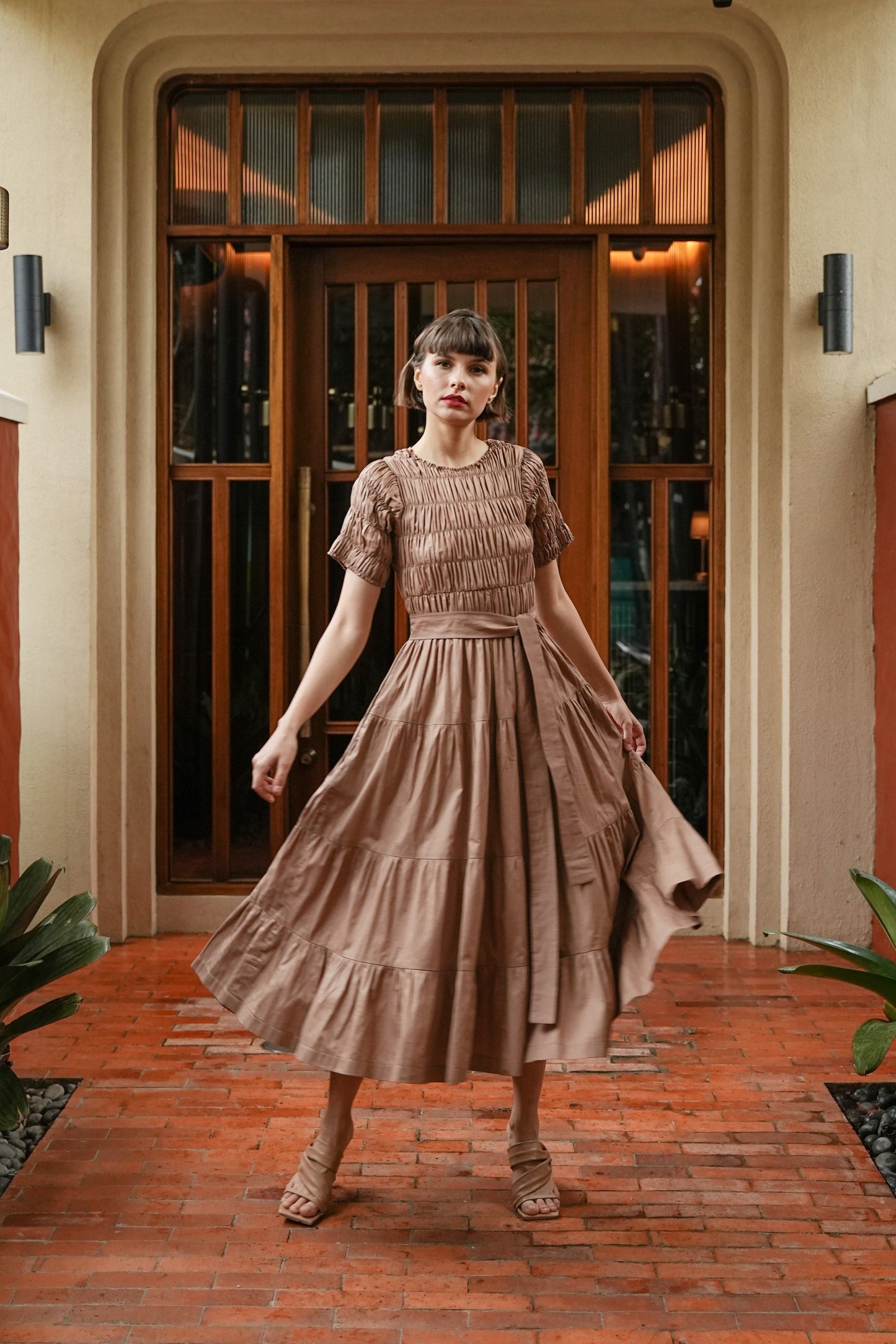 DEFECT 10% - ESMEE DRESS IN WALNUT