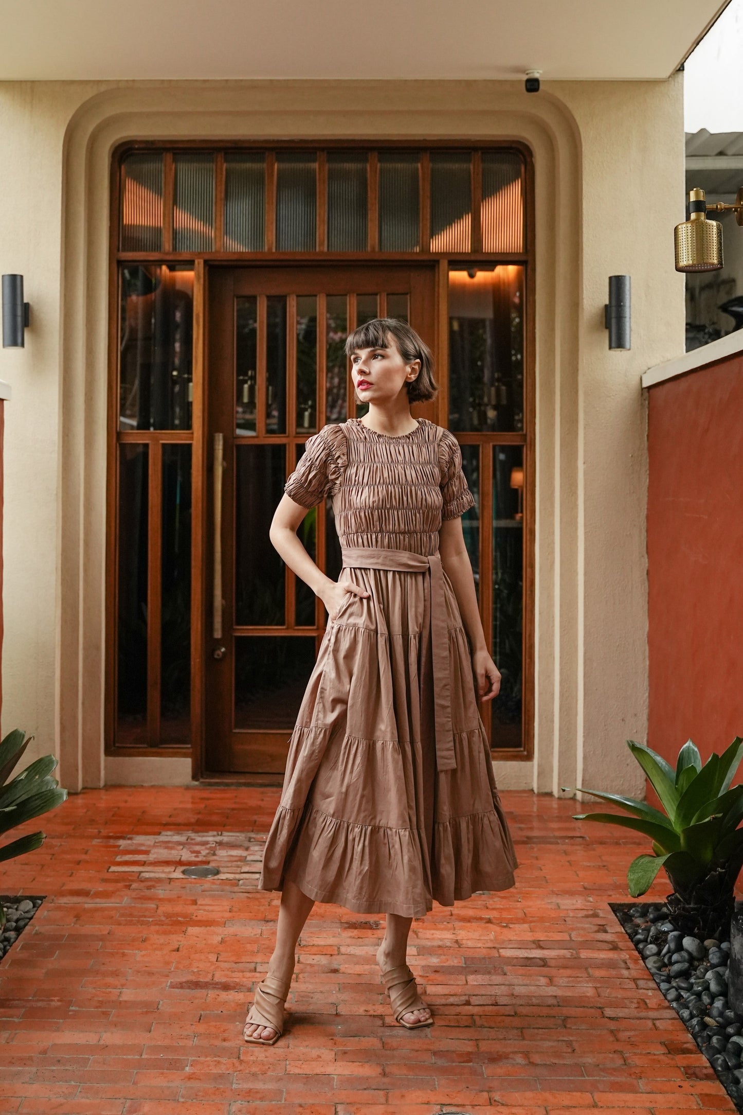DEFECT 10% - ESMEE DRESS IN WALNUT