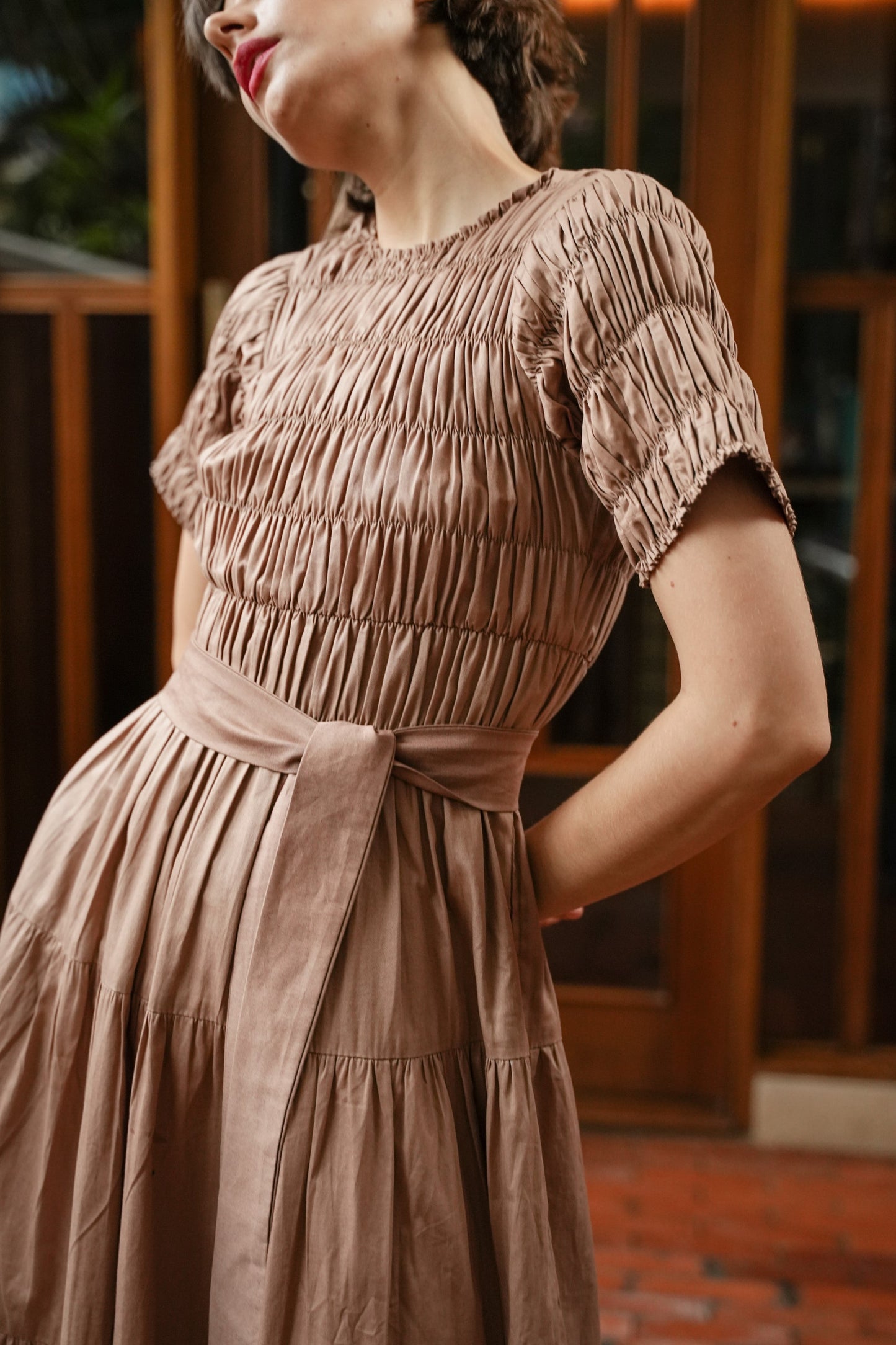 DEFECT 10% - ESMEE DRESS IN WALNUT