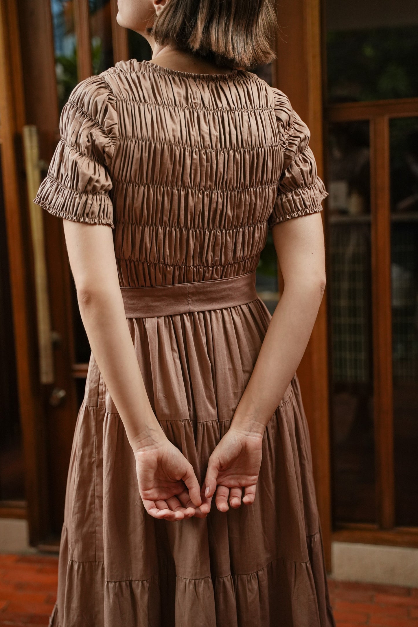 DEFECT 10% - ESMEE DRESS IN WALNUT