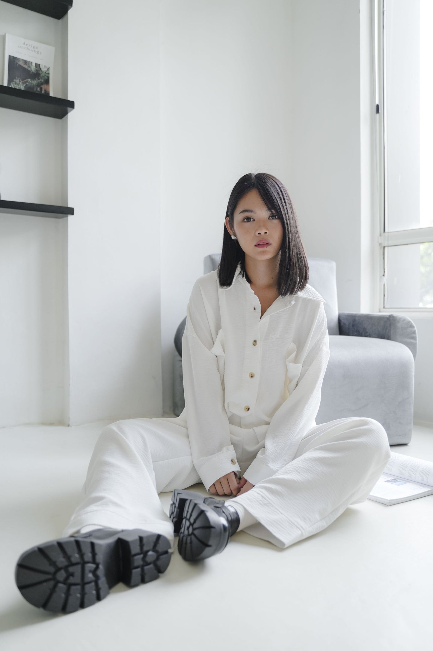 DEFECT 10% - CHU PANT IN PEARL WHITE (NEW MIKE FABRIC)
