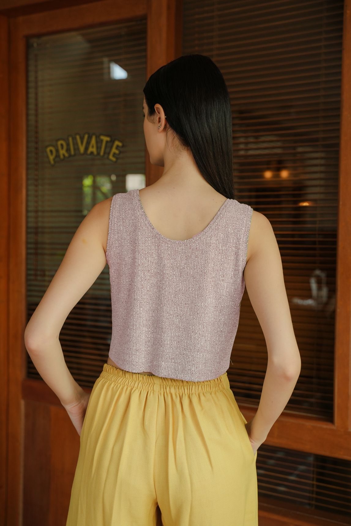 DEFECT 10% - BIGAIL CROP - SLEEVELESS IN ROSE CONFETTI