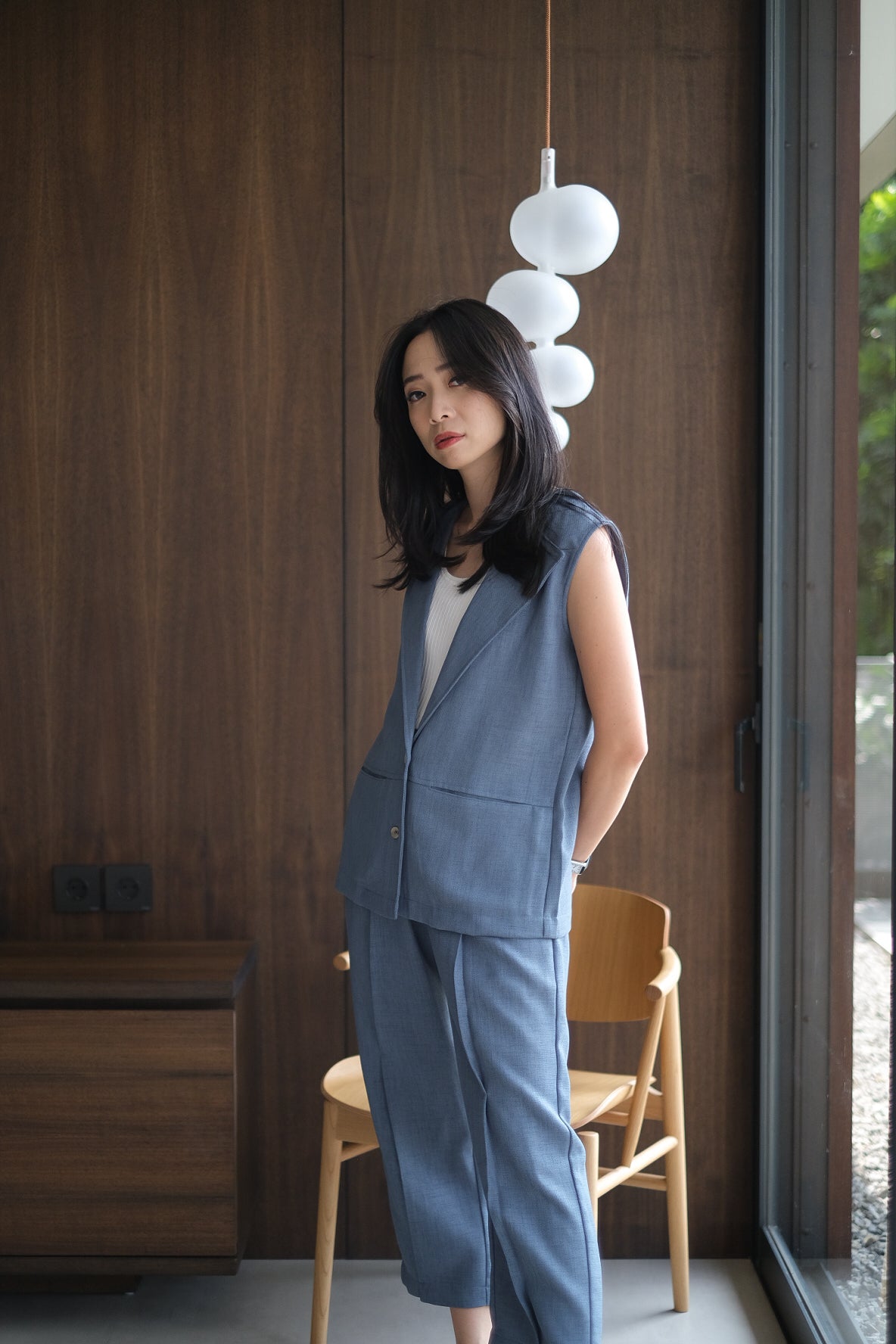 HONORE VEST IN CASHMERE BLUE