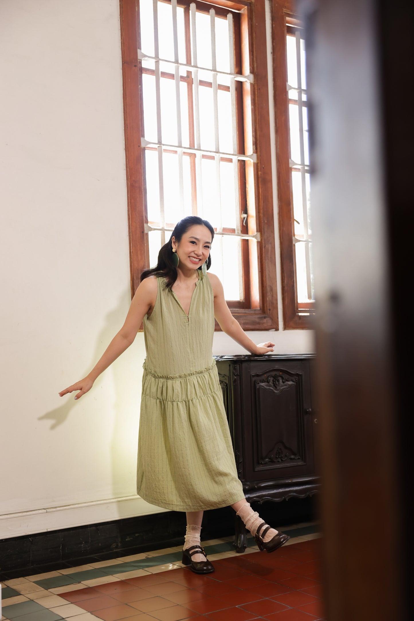 CASA DRESS IN MATCHA
