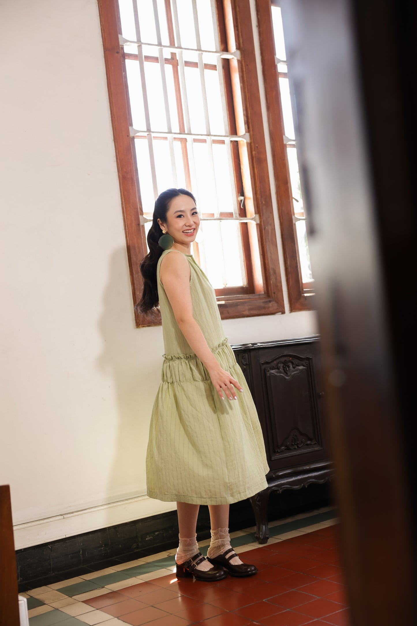 CASA DRESS IN MATCHA