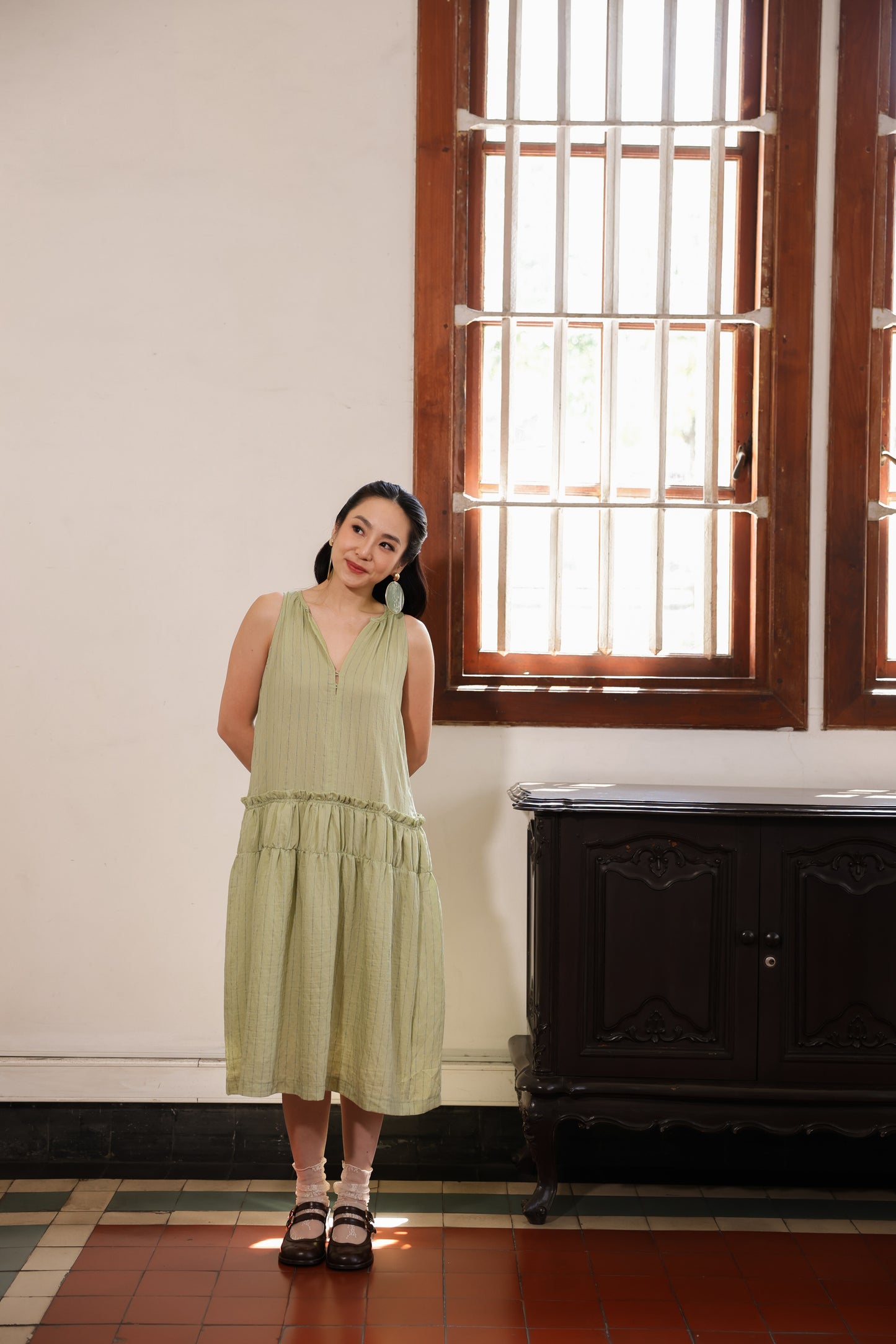 CASA DRESS IN MATCHA
