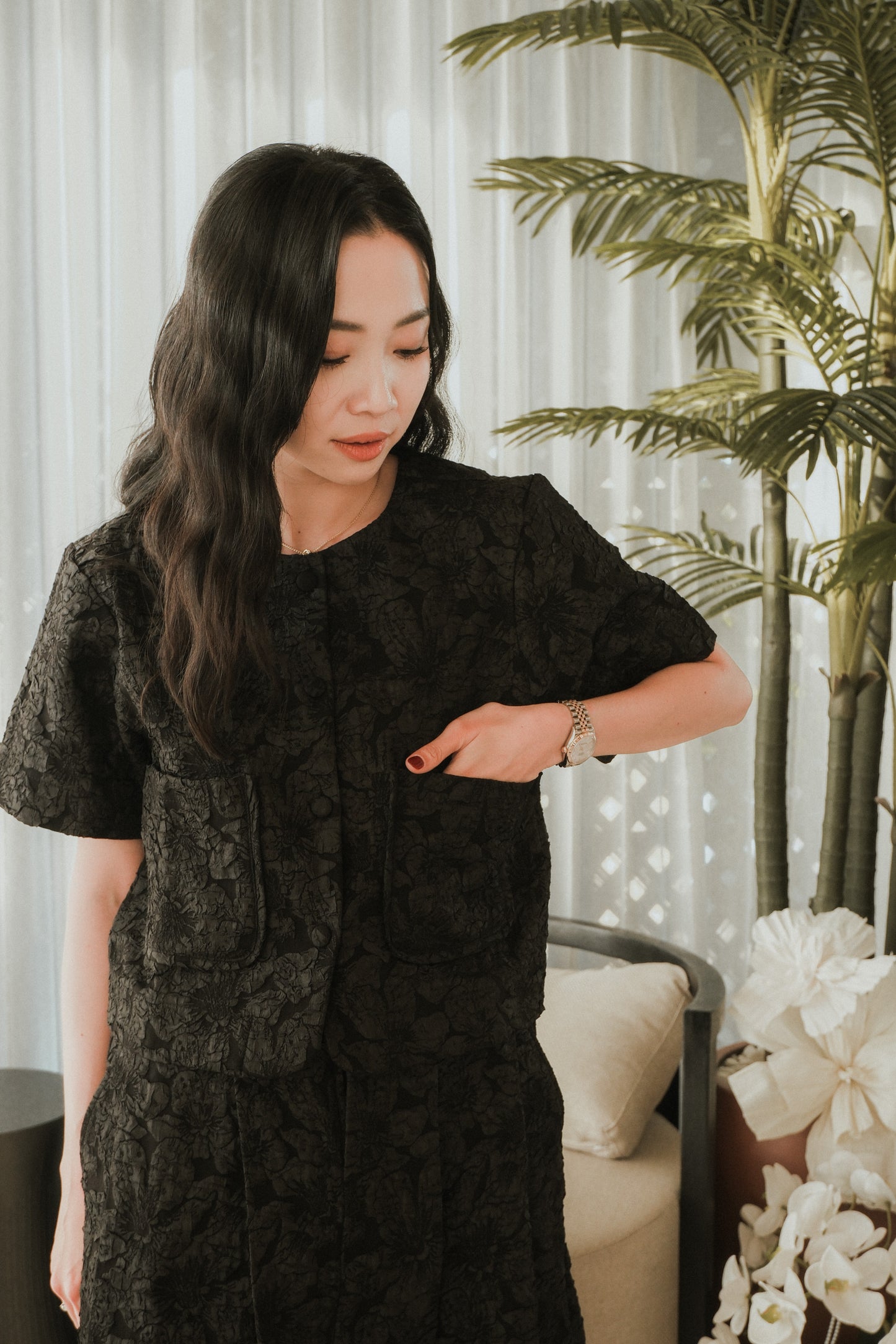CELESTE TOP IN NOIR