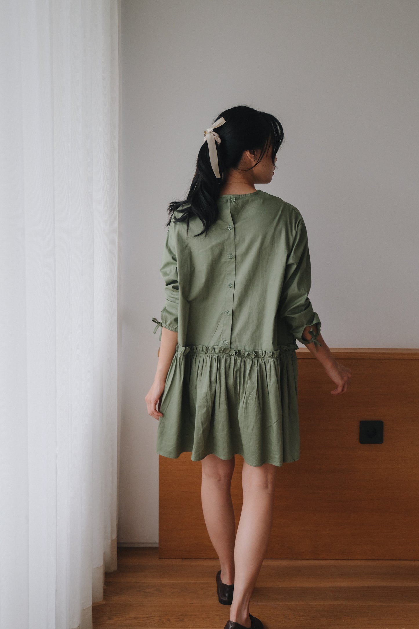 MARGO DRESS IN LIME GREEN