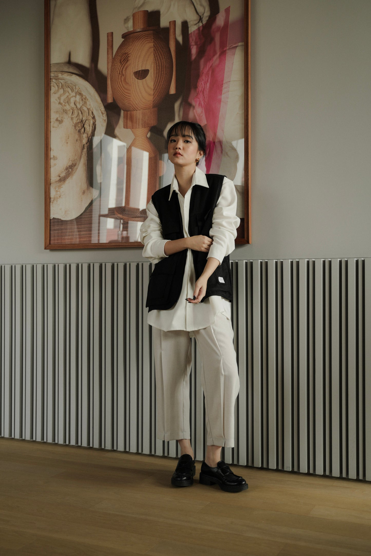 ARKET VEST IN DEEP BLACK