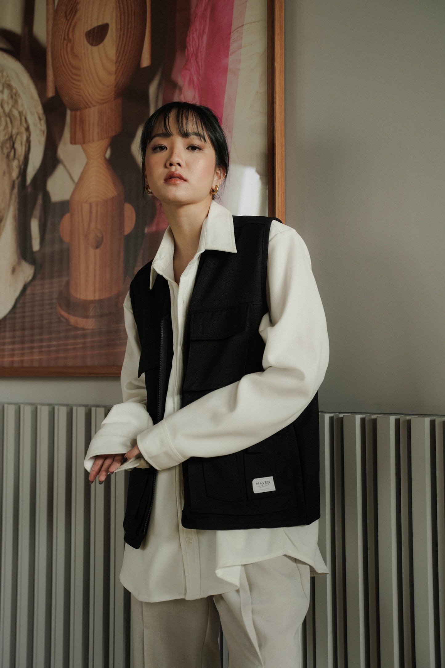 ARKET VEST IN DEEP BLACK