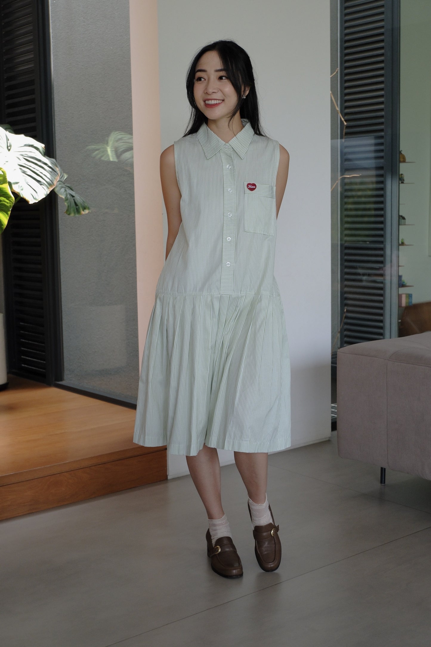 JORDIE DRESS IN MINT PISTACHIO
