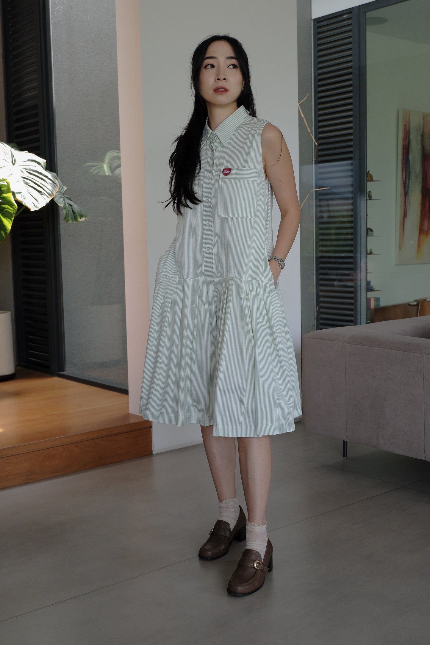 JORDIE DRESS IN MINT PISTACHIO