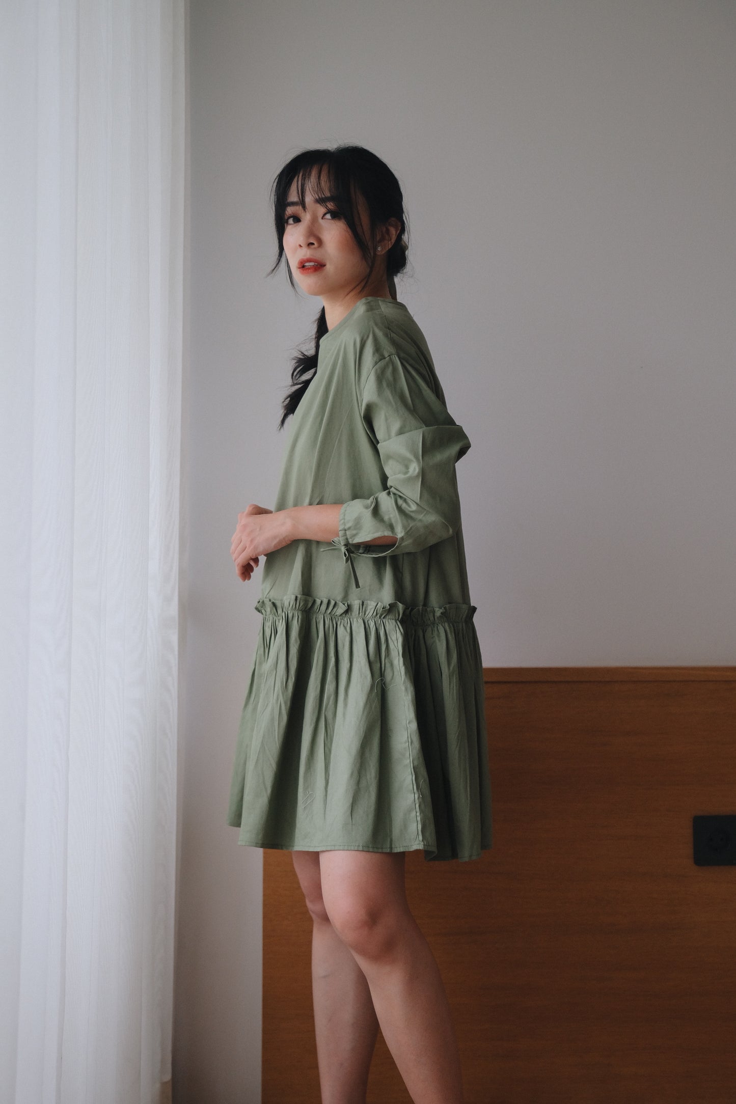 MARGO DRESS IN LIME GREEN