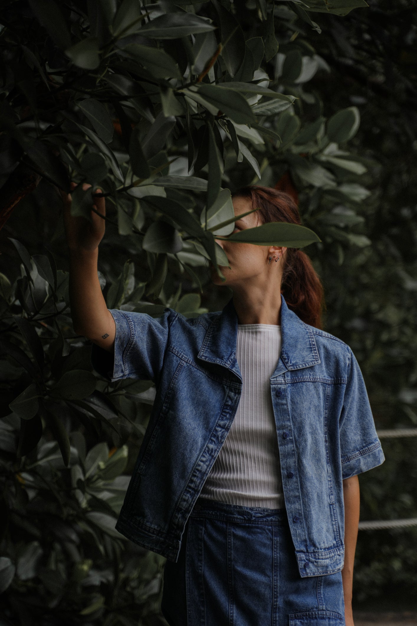 MARU TOP DENIM IN NAVAL