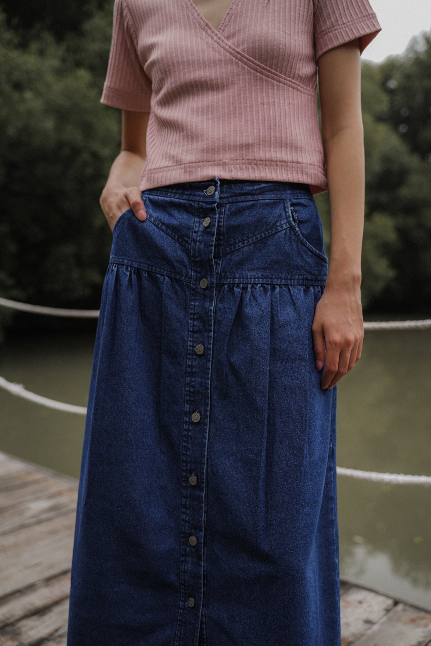 RAE SKIRT IN WESTPORT BLUE