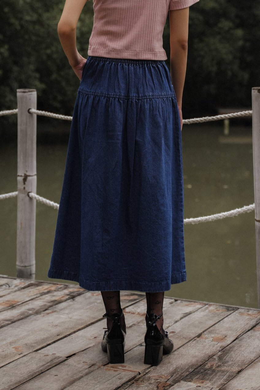 RAE SKIRT IN WESTPORT BLUE