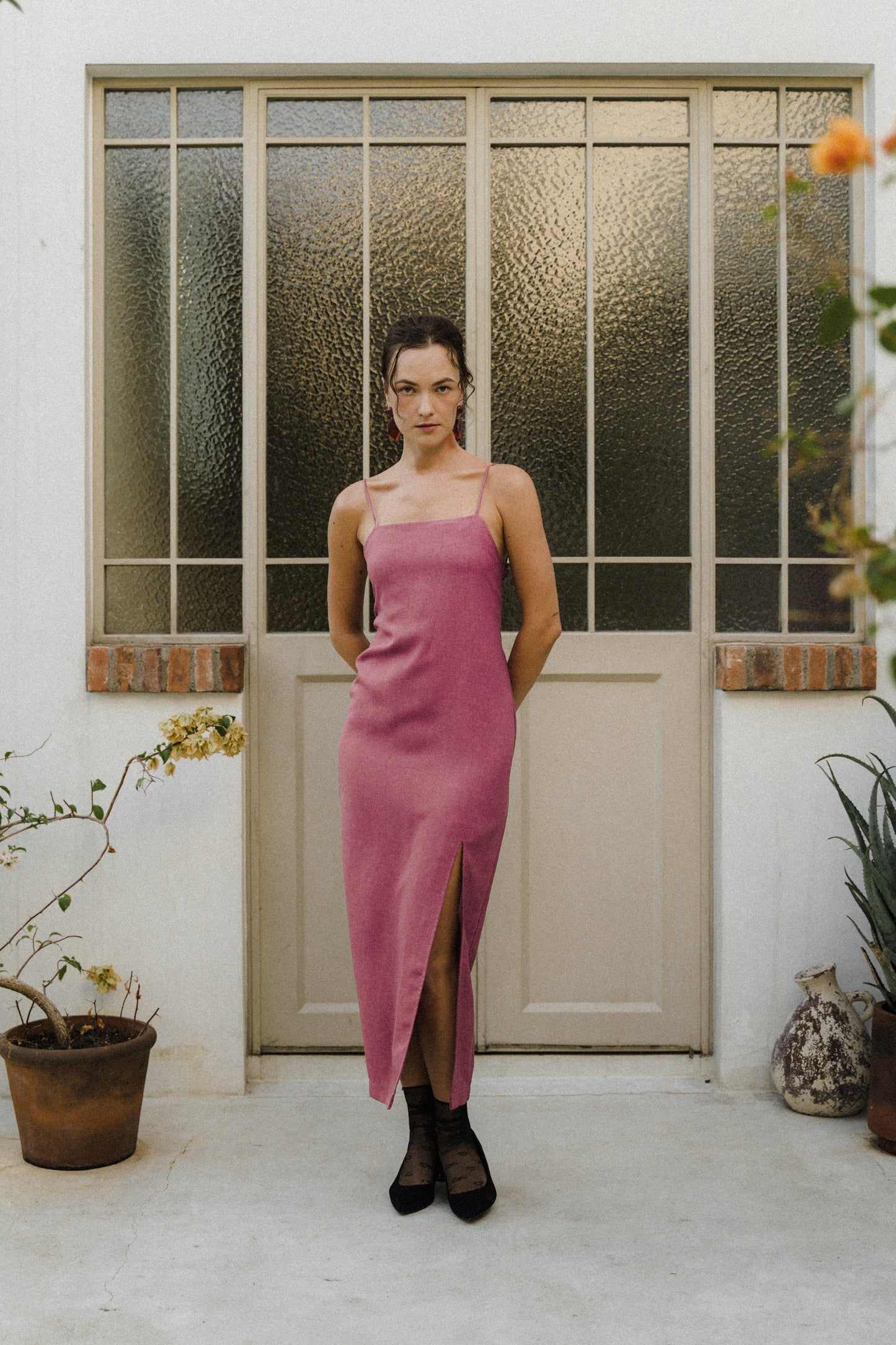 TUSCANY DRESS PINK FLAMBE