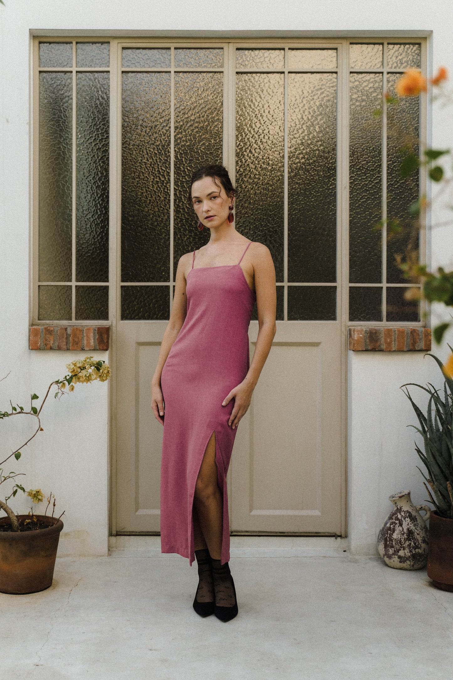 TUSCANY DRESS PINK FLAMBE