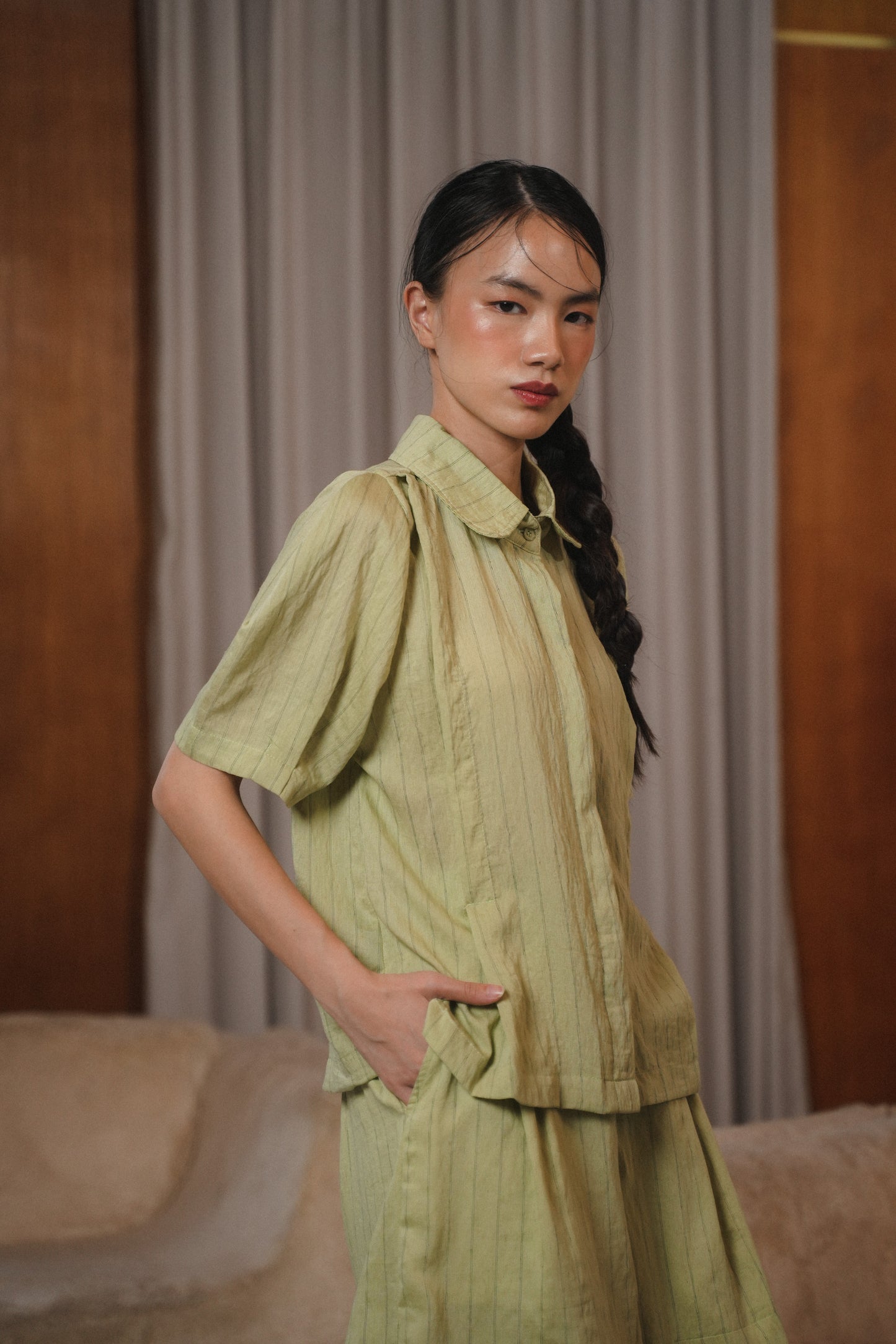 COLETTE TOP IN MATCHA