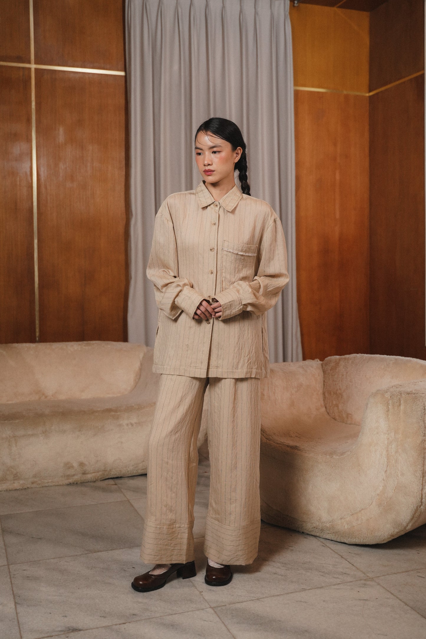 SOLENE TOP IN SHORTBREAD