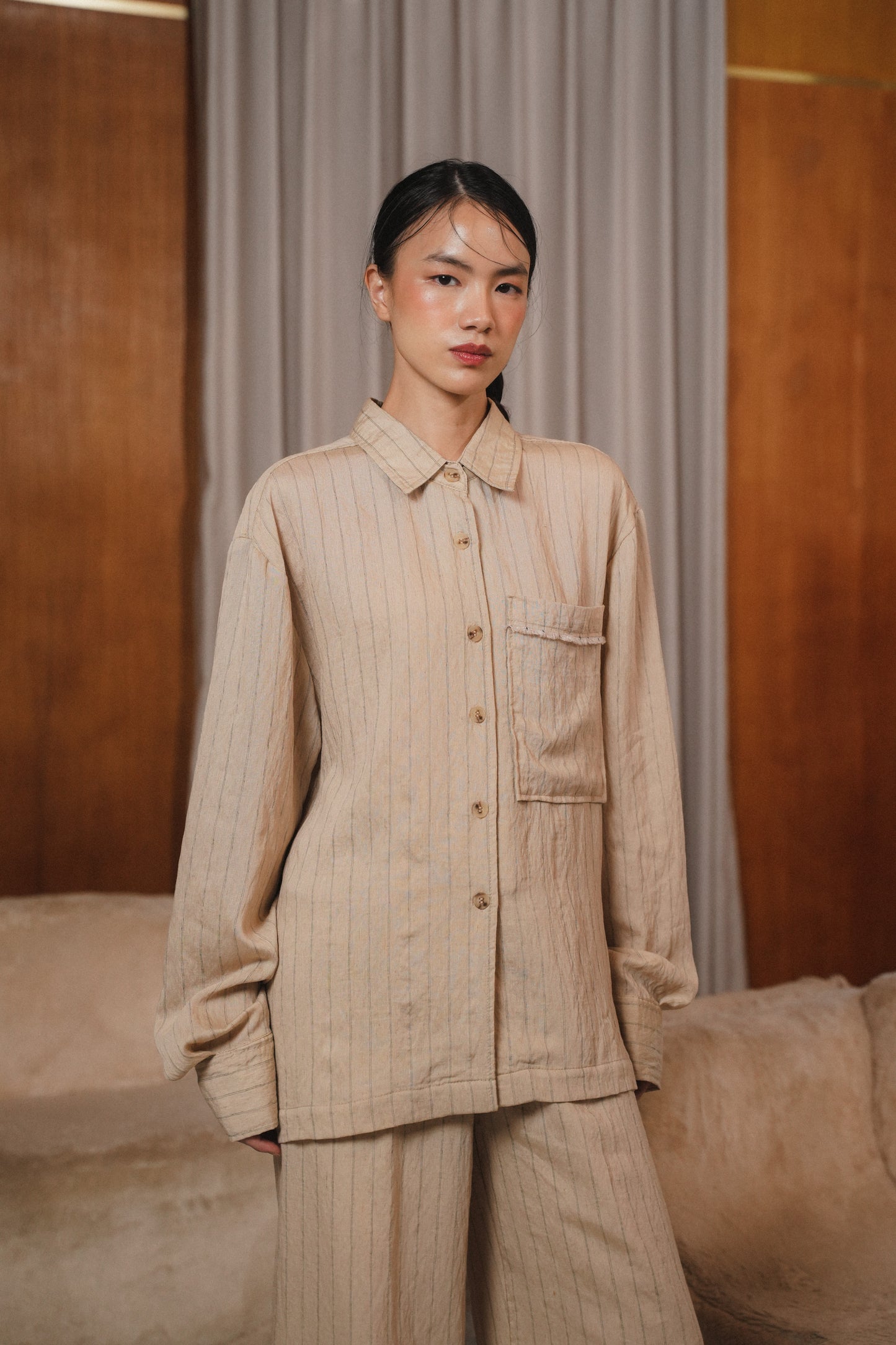 SOLENE TOP IN SHORTBREAD