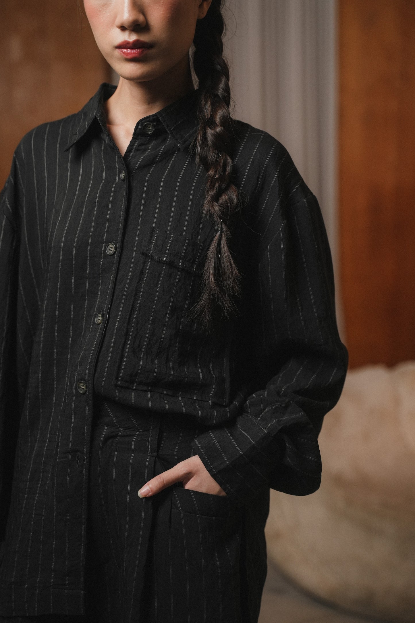 SOLENE TOP IN BLACKBEAN