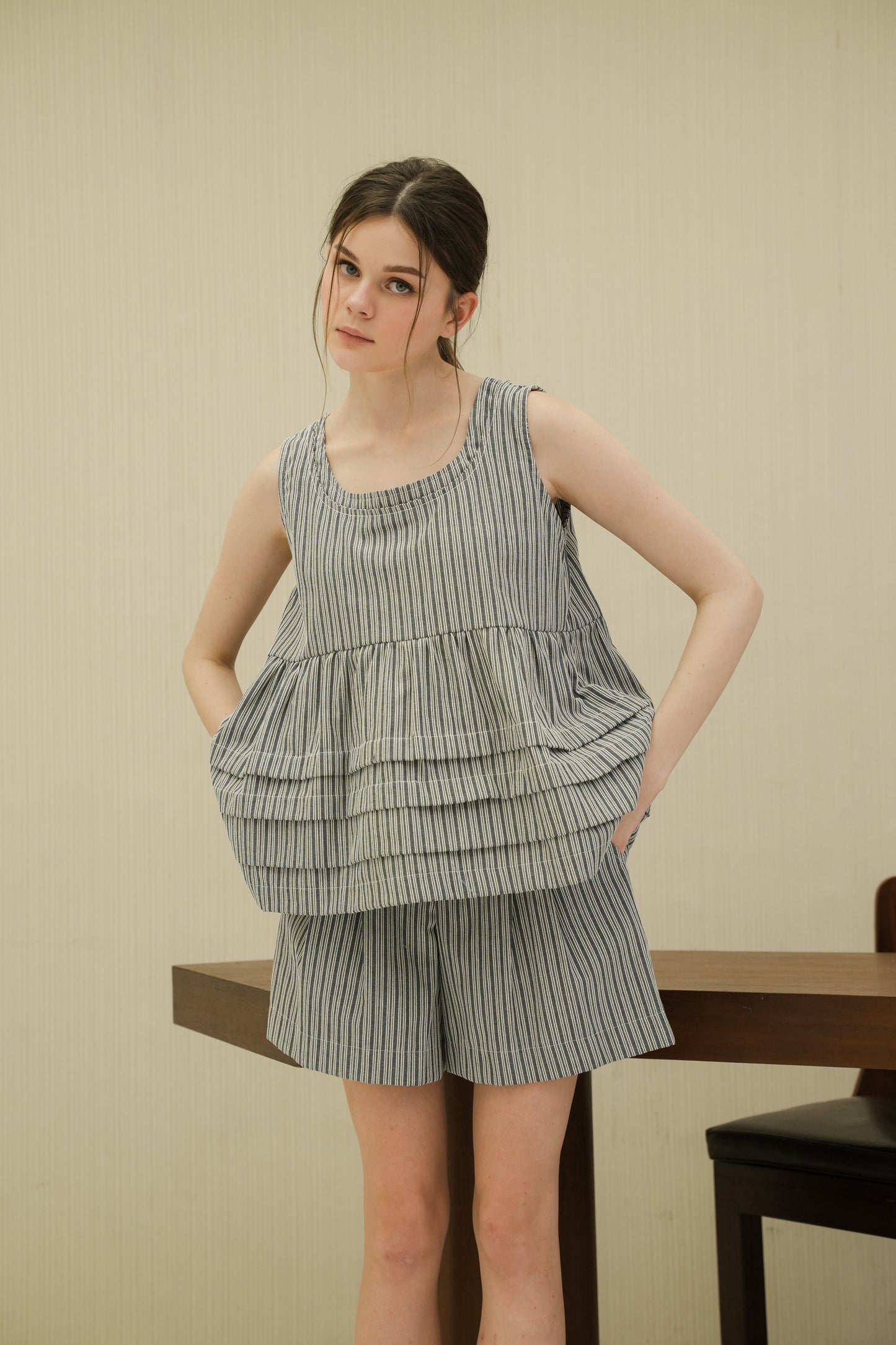 NADINE STRIPE TOP IN MOON