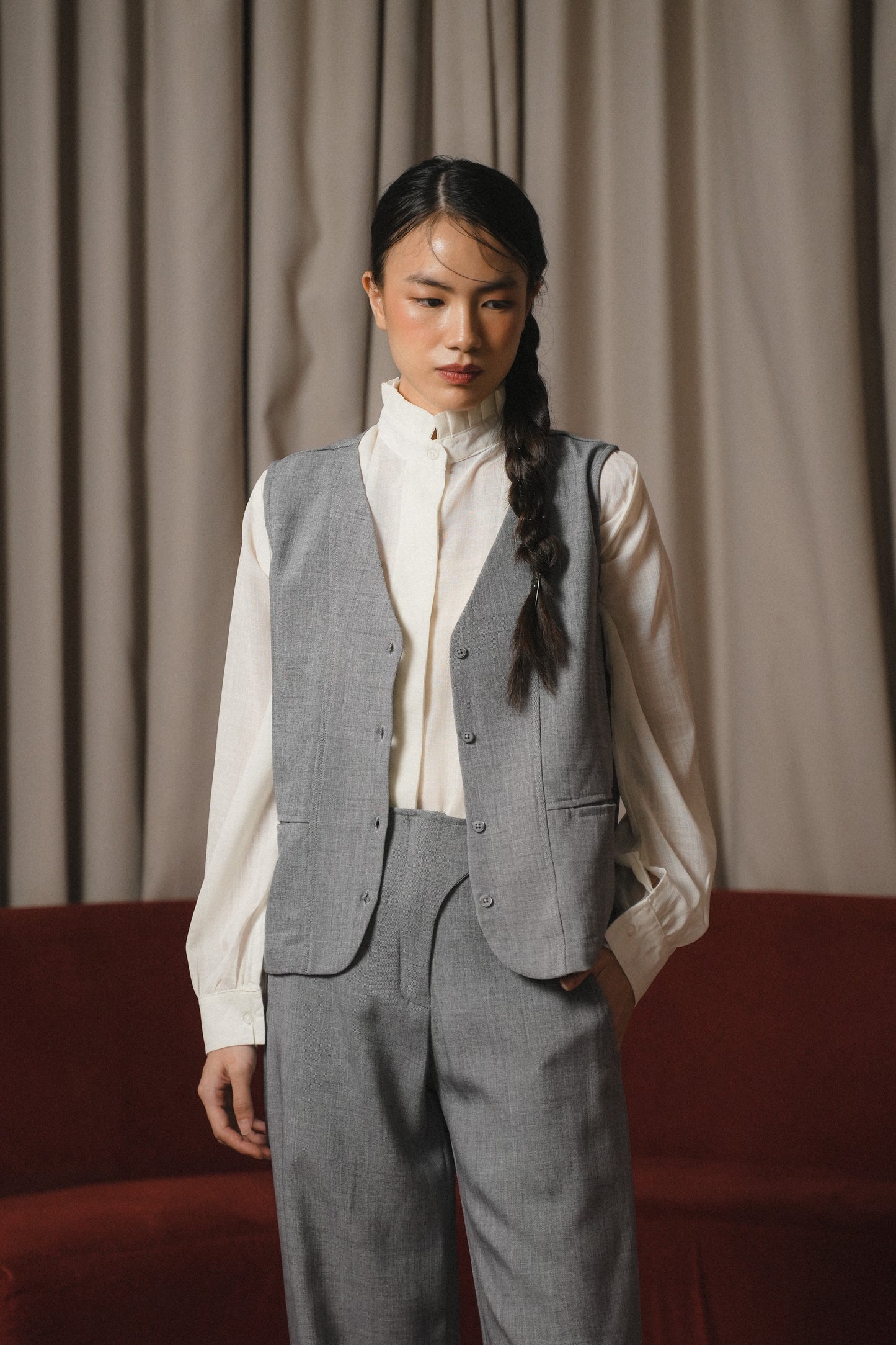 ALUNA VEST IN PECAN