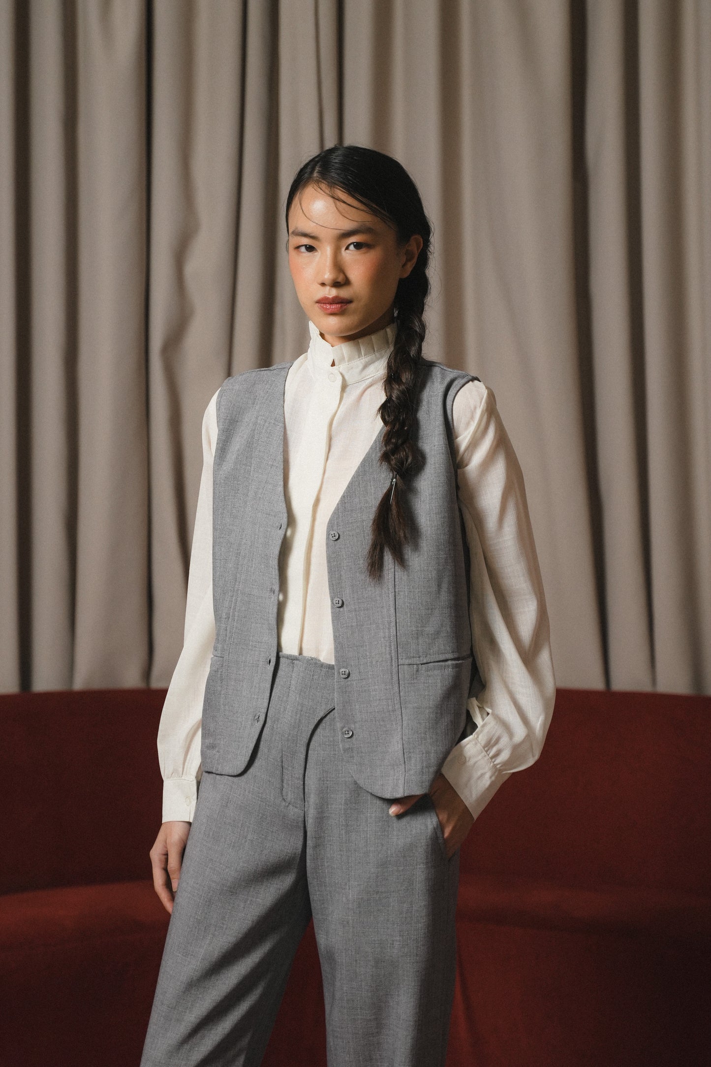 ALUNA VEST IN PECAN