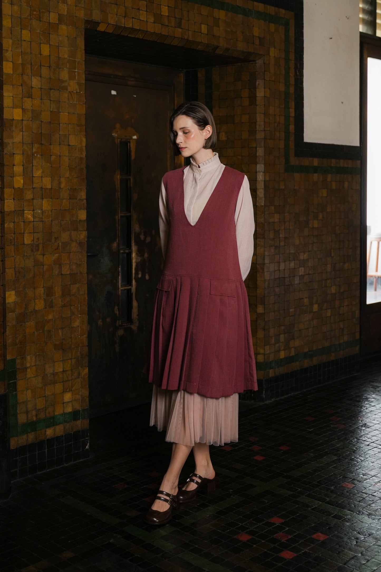 MAURICE DRESS IN ROUGE