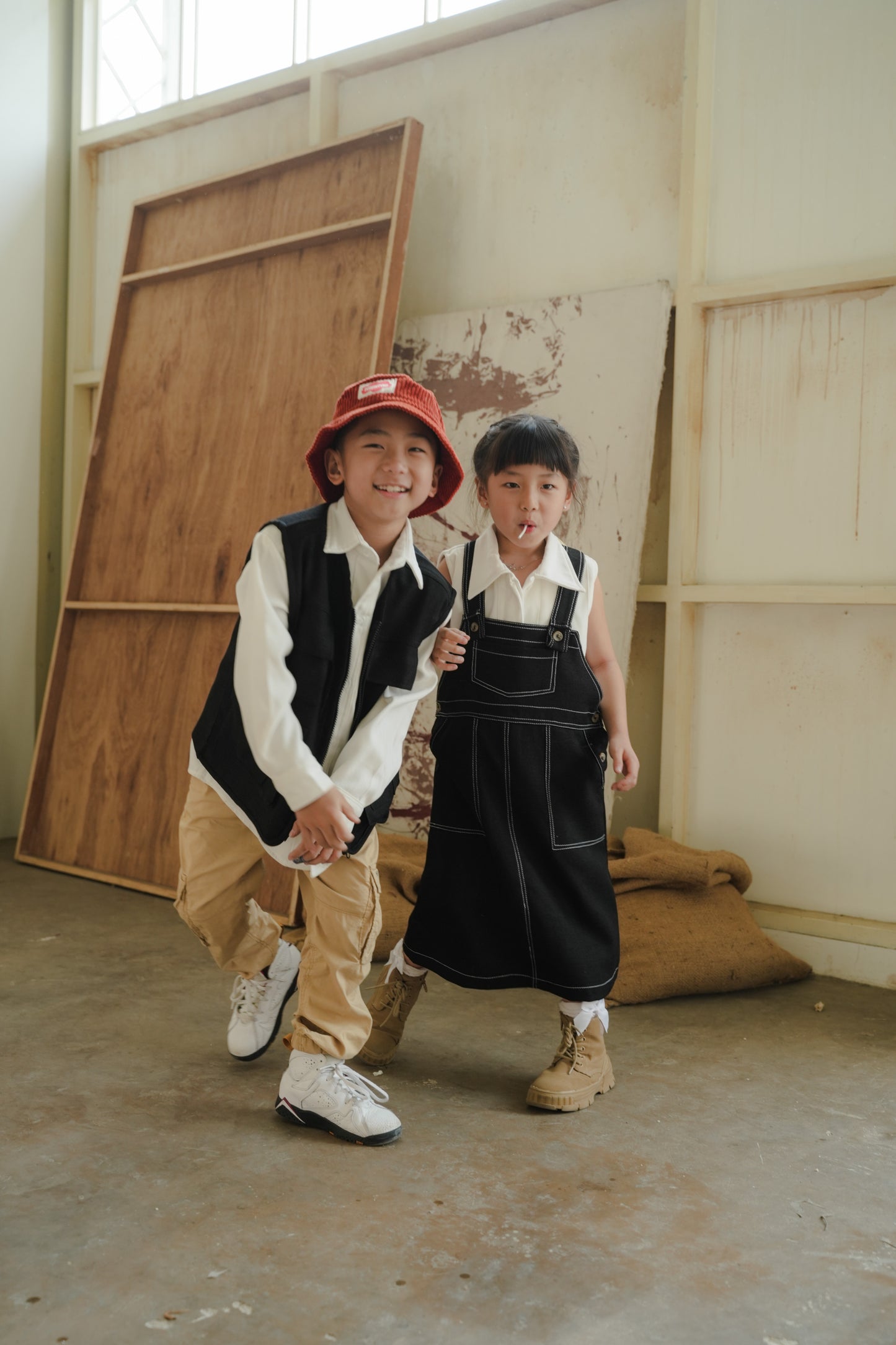 MINI TADAO OVERALL IN DEEP BLACK