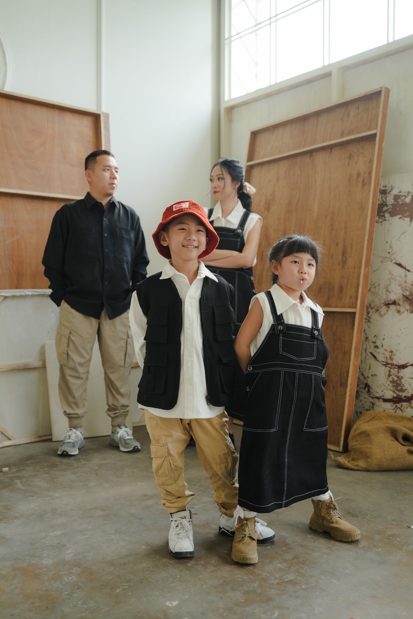 MINI TADAO OVERALL IN DEEP BLACK