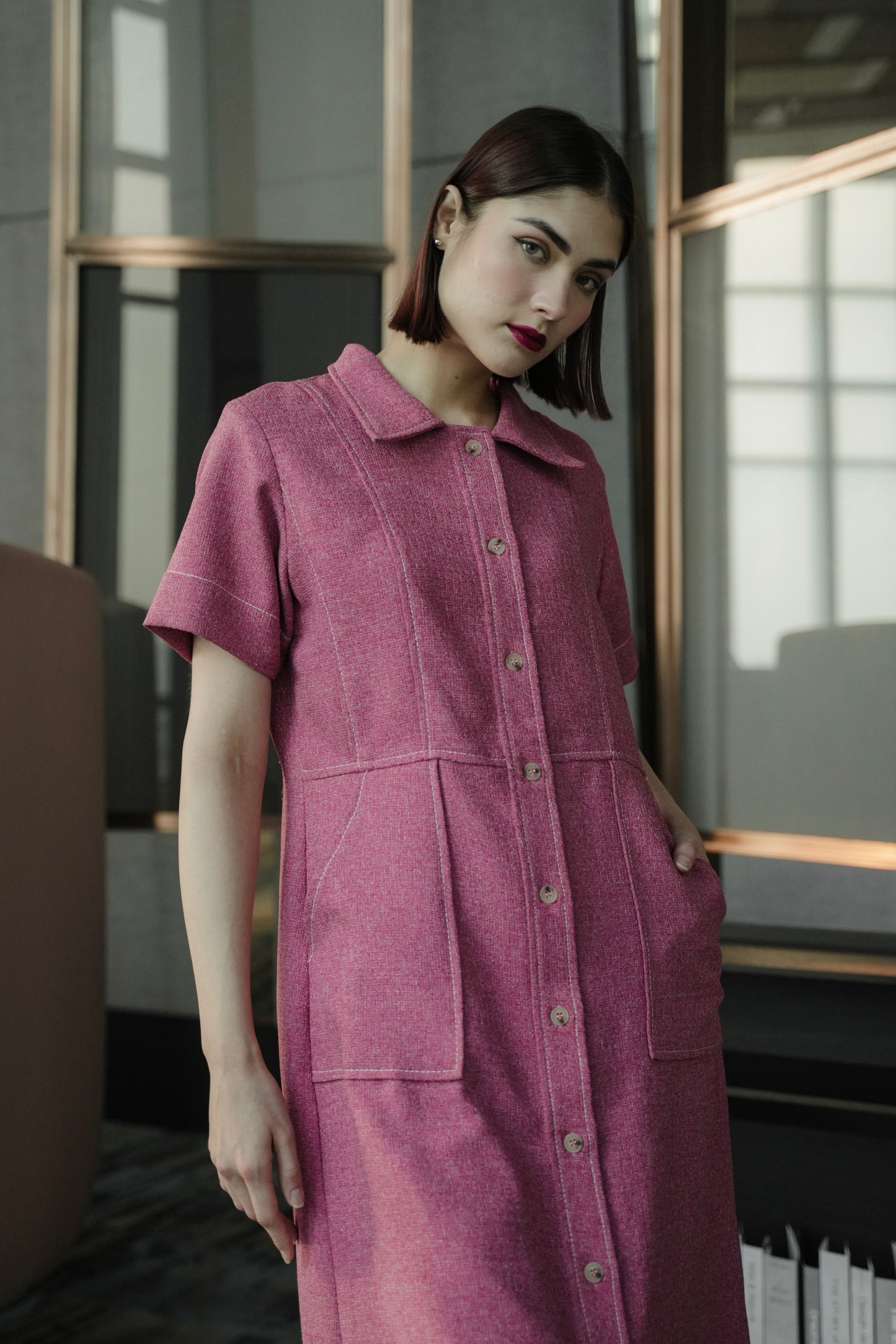 SORA DRESS VIVID PEONY