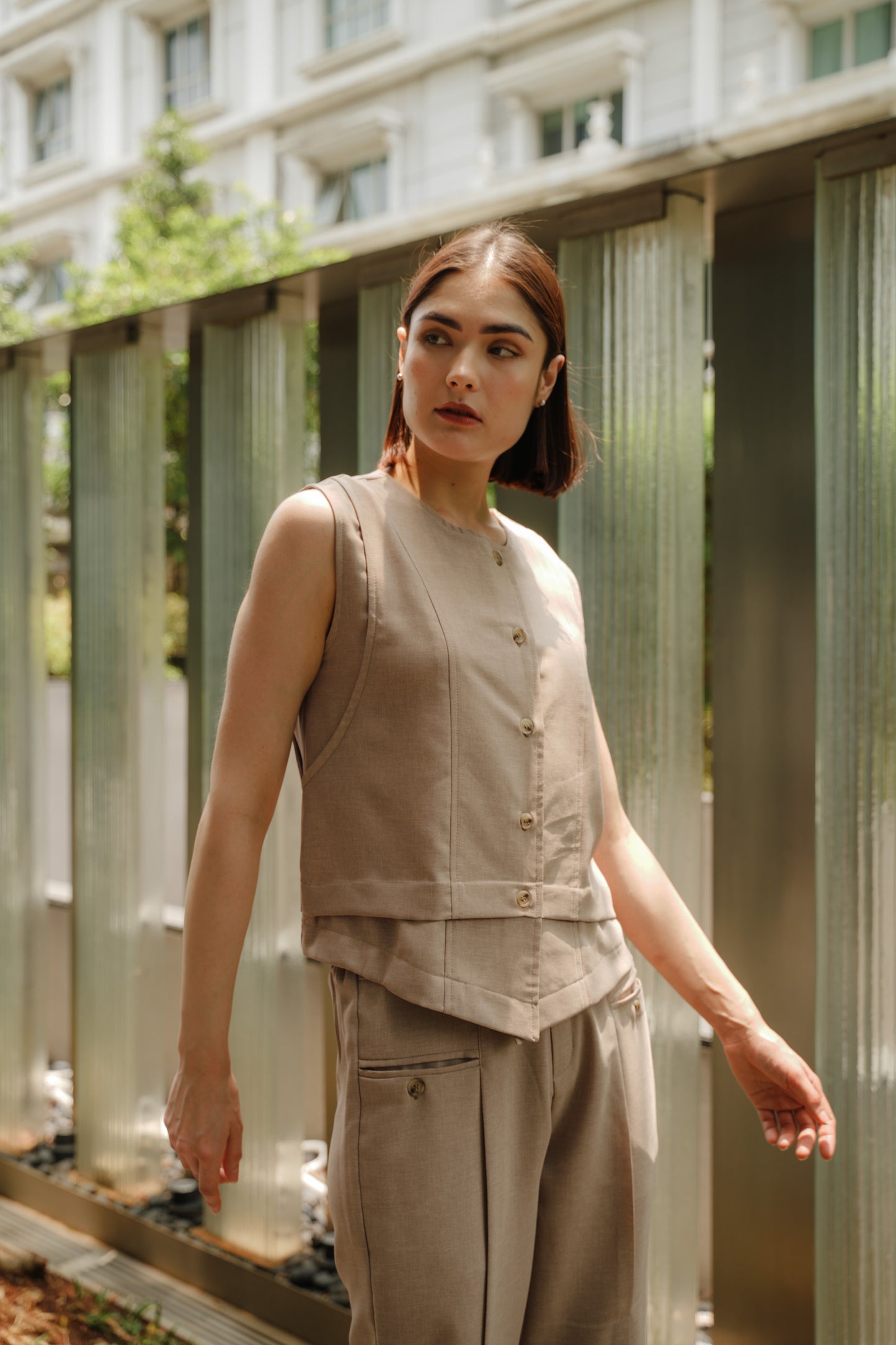 DEFECT 15% - NEGISHI TOP SLEEVELESS IN GRANOLA