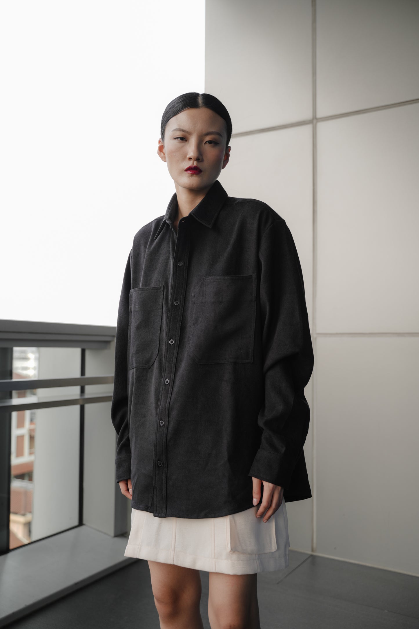 EBISU SHIRT IN LONG BLACK