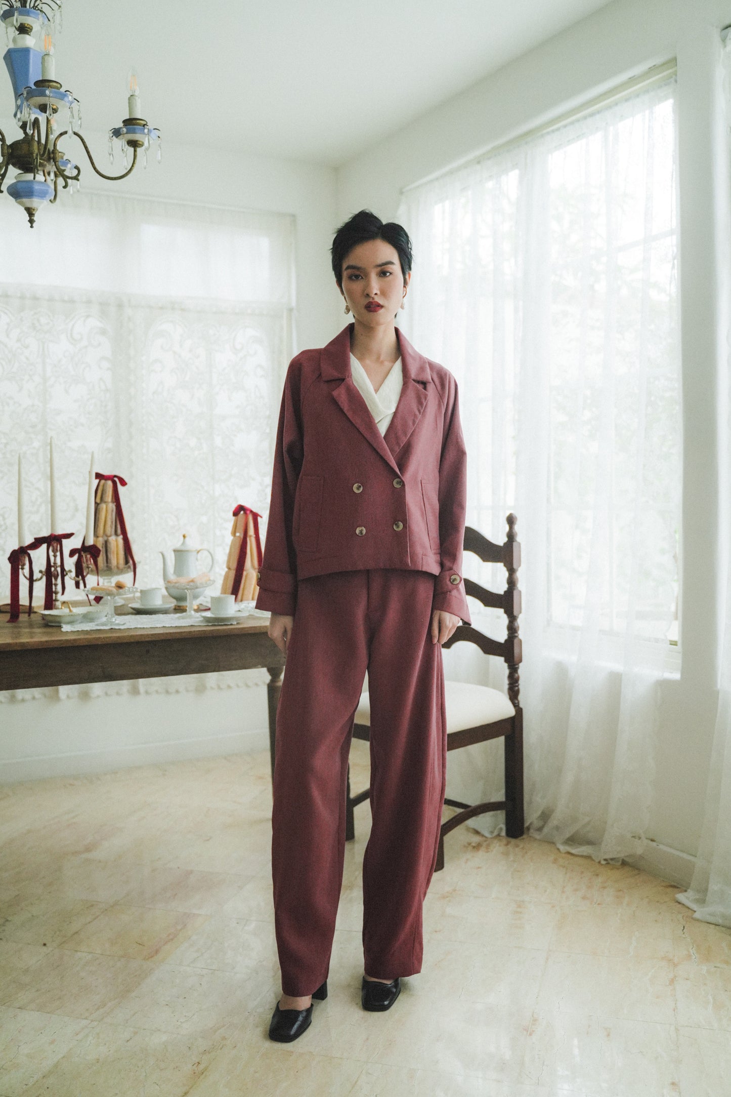 MARIN BLAZER IN ROUGE