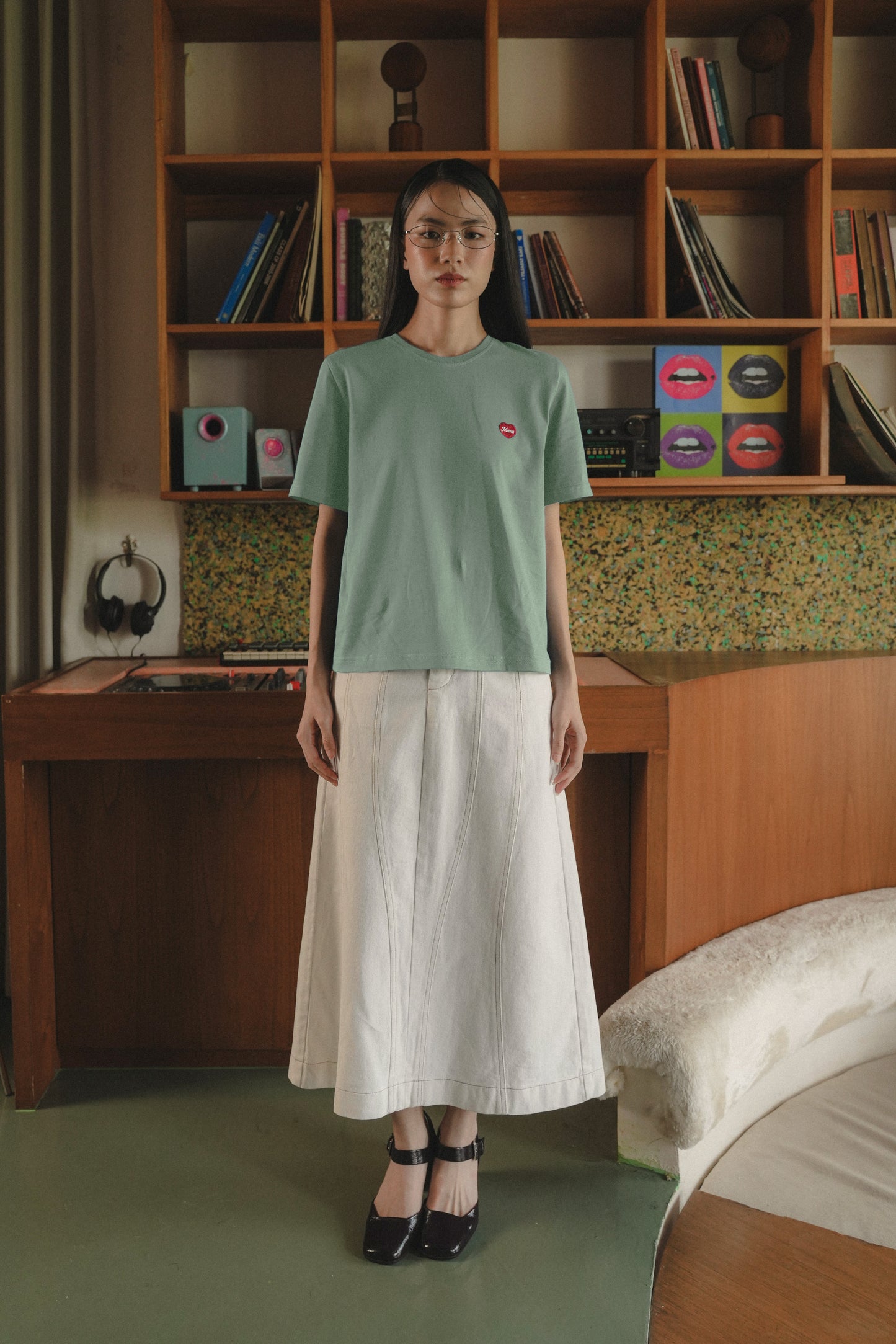 TYANN UNISEX TEES IN SAGE