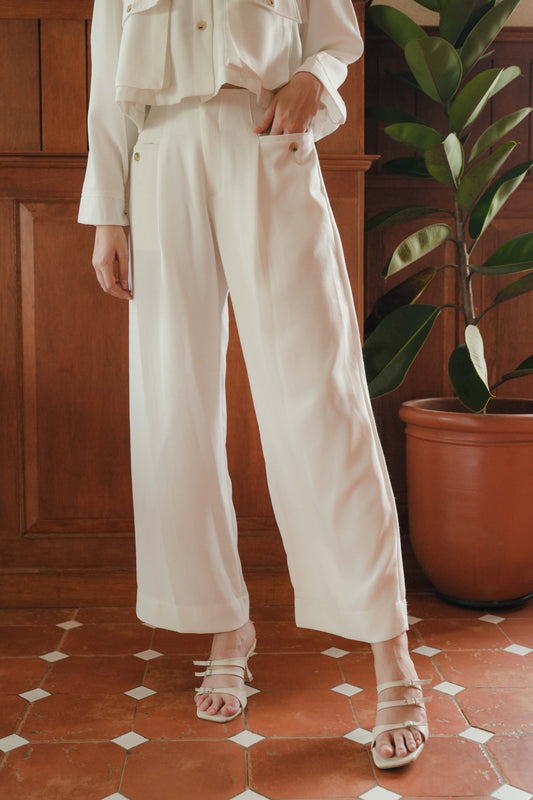 DEFECT 50% - RIO PANTS IN PEARL WHITE
