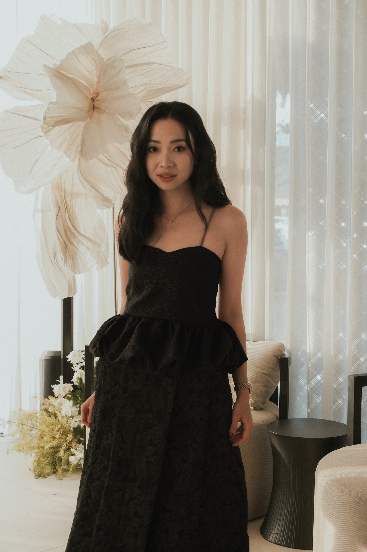 ESTHER TANK JACQUARD IN NOIR
