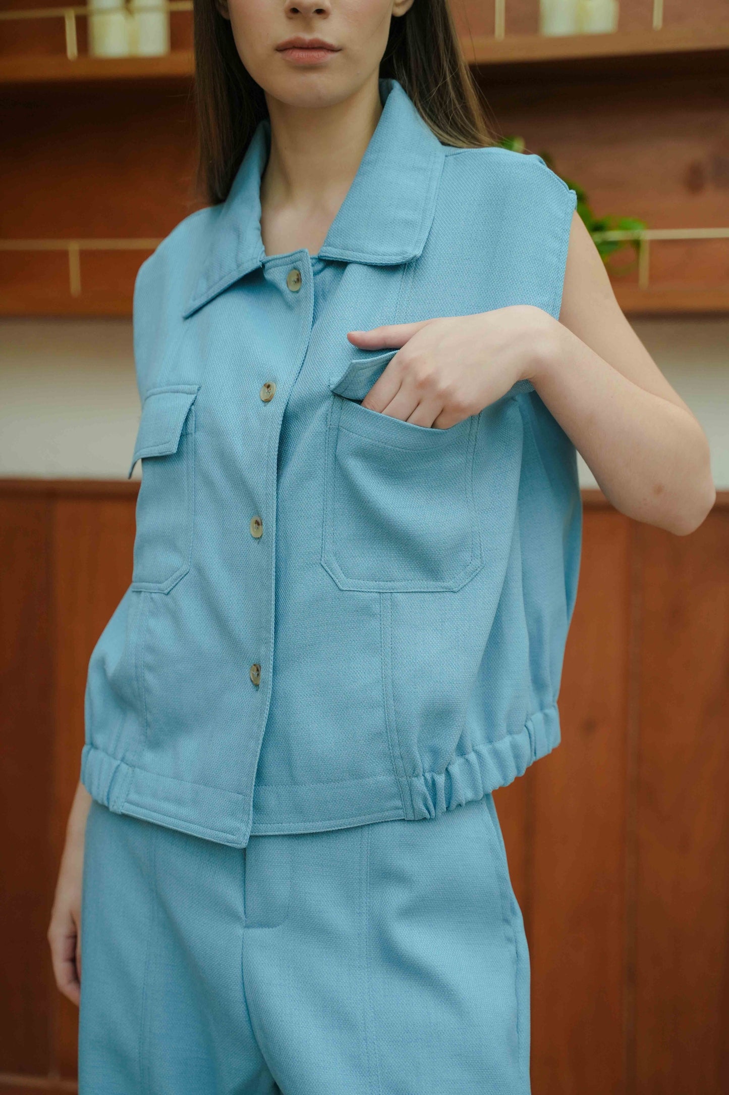 LUCERN TOP IN COMO BLUE