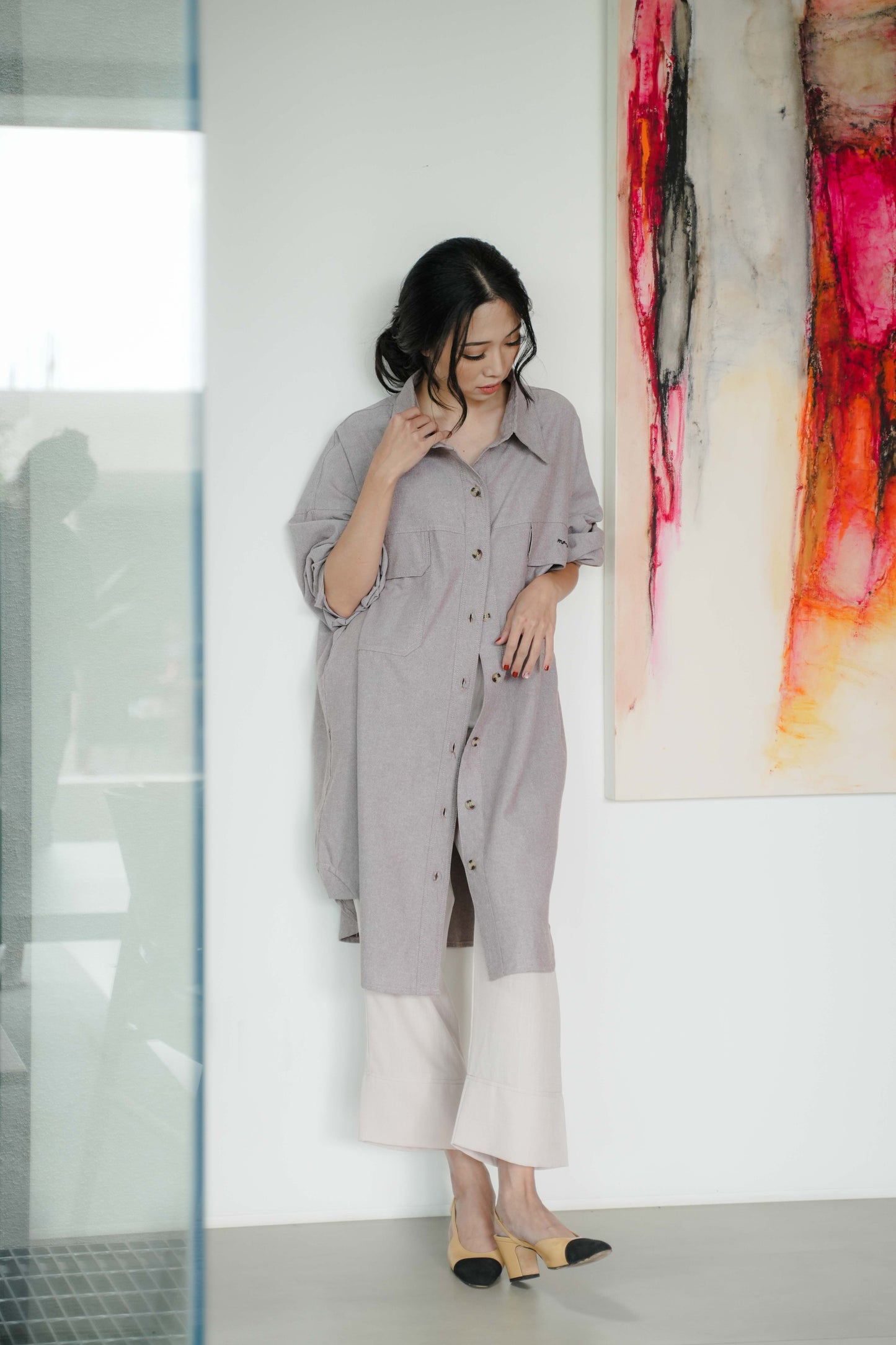 ETERNELLE SHIRTDRESS FOR HER IN MUSHROOM