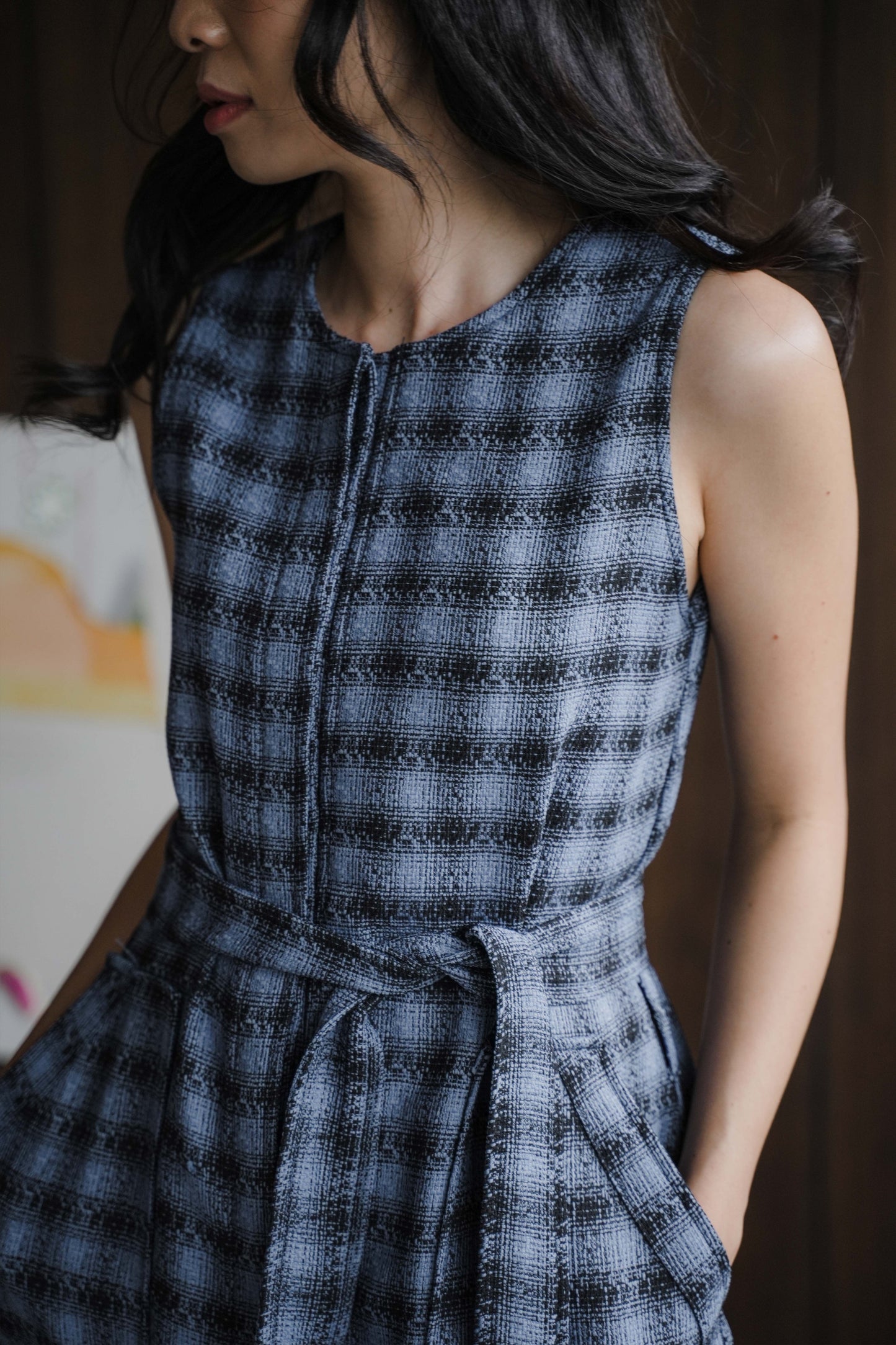NEW AUDREY DRESS IN PEBBLE BLUE