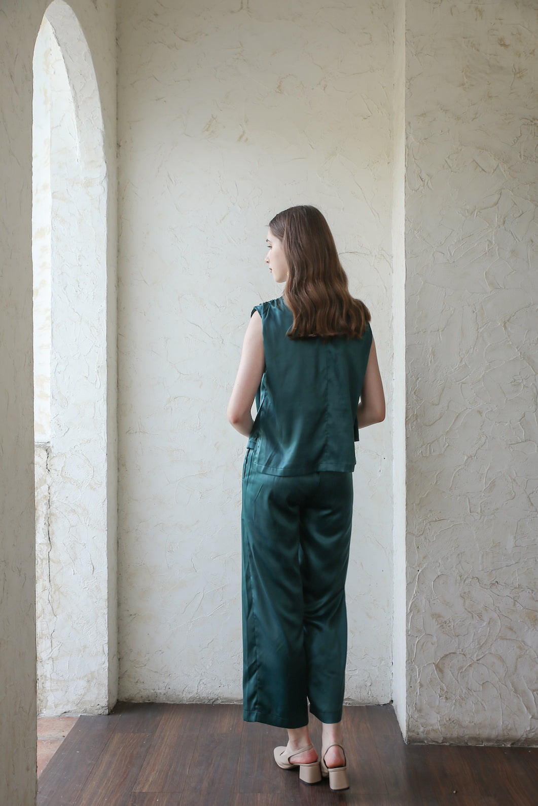 CECIL TOP IN EMERALD GREEN