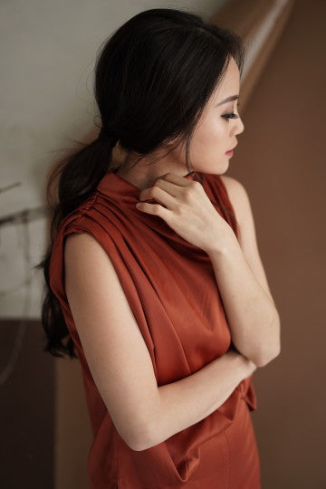 CECIL TOP IN DARK PERSIMMON