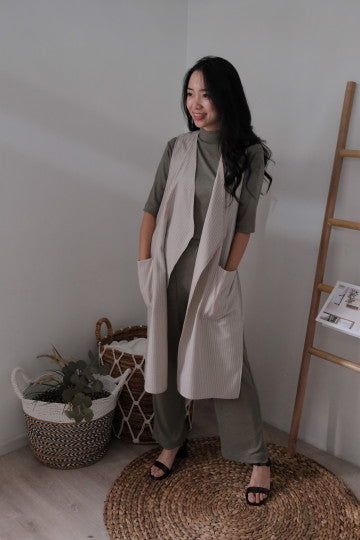 MOSES OUTER IN STRIPE DESSERT SAND SALE 40%